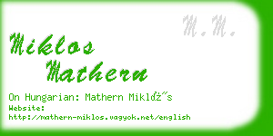 miklos mathern business card